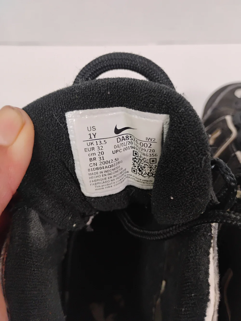 Kids Black 'AIR' Sneakers with White Trim